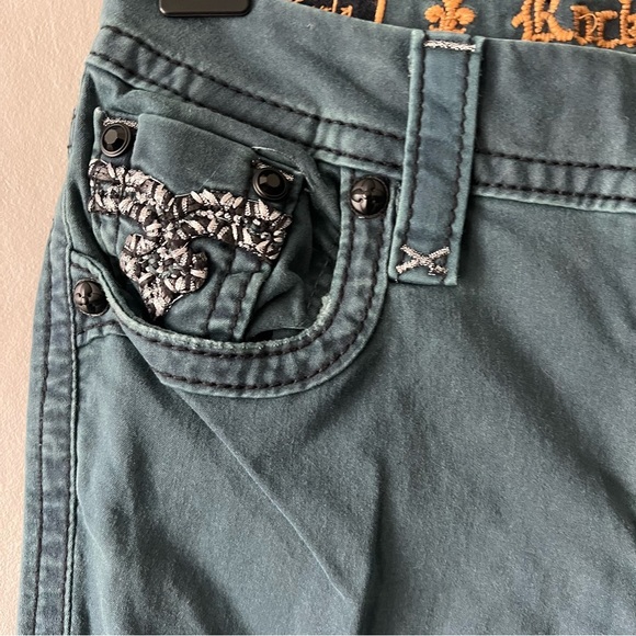 Rock Revival Teal Karla Skinny Jeans Size 25 - Picture 3 of 8